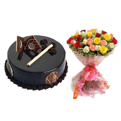 Chocolate Royal Cake & Mix Bouquet