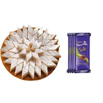 Kaju Burfi with Silk