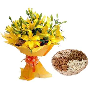 Yellow Lily & Dry Fruits