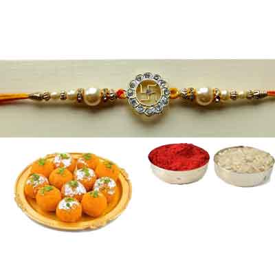 Swastik Rakhi With laddu