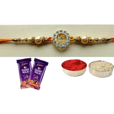 Swastik Rakhi With Silk