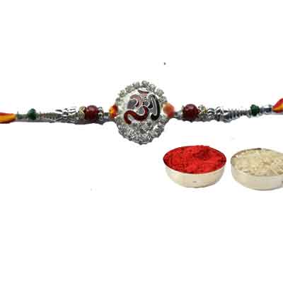 Silver Om Rakhi