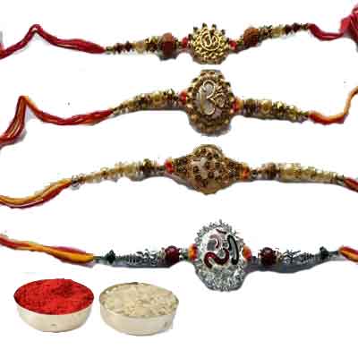 Set Of 4 Om Rakhi