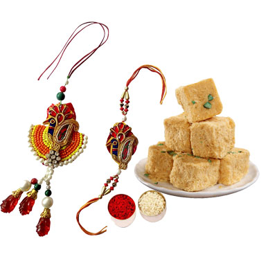 Lumba Rakhi Set with Soan Papri