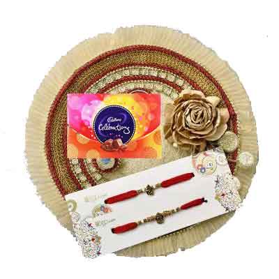 Fancy Rakhi Thali with 2 Rakhi Set & Celebration