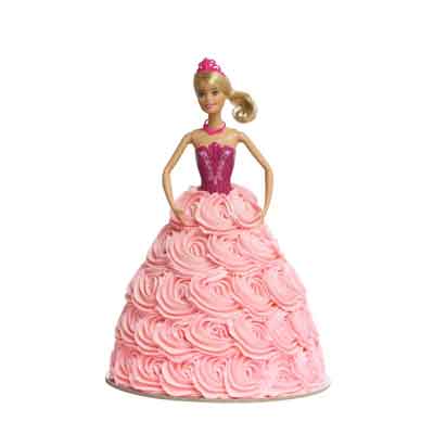 Ballerina Pink Swirl Barbie Doll Cake