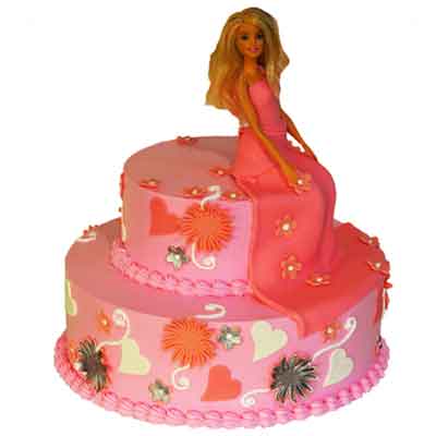 Barbie Doll Tier Cake