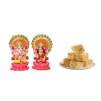 Laxmi Ganesh Idols with Soan Papdi