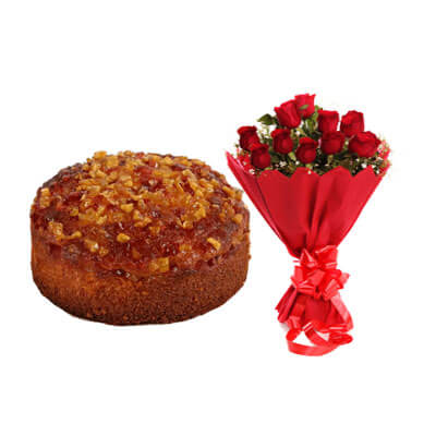 Mixed Fruit Dry Cake with Bouquet Mixed Fruit Dry Cake with Bouquet