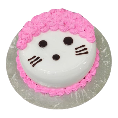 Eggless Pineapple Cat Fondant Cake