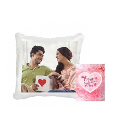 Happy Valentines Day Personalized Cushion with Card
