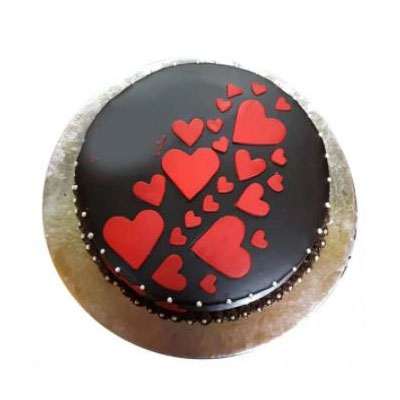 Double Hearts Chocolate Cake