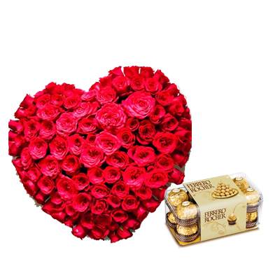 Exclusive Heart Shape Bouquet with Ferrero Exclusive Heart Shape Bouquet with Ferrero