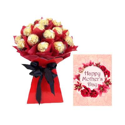 16 PCs Ferrero Rocher Bouquet With Mothers Day Card