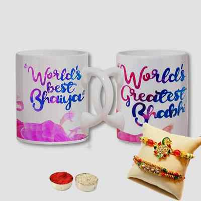 Bhaiya Bhabhi Rakhi with Mugs Bhaiya Bhabhi Rakhi with Mugs