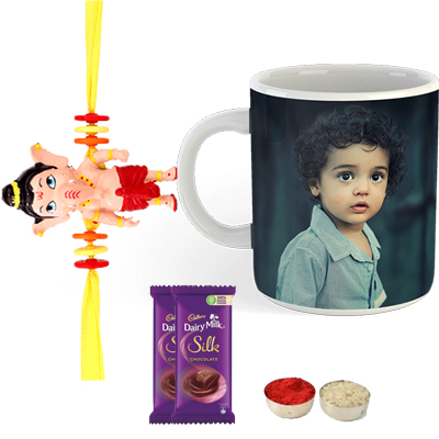 kids Rakhi with Photo Mug & Silk