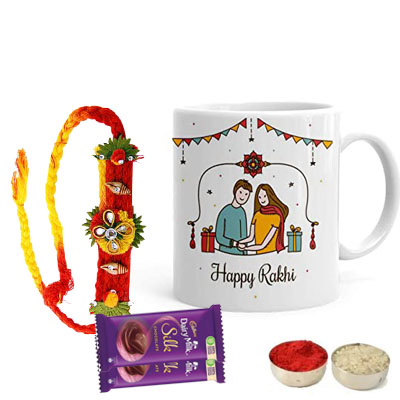 Mauli Rakhi with Mug & Silk