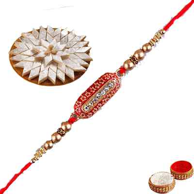 Capsule Rakhi with kaju katli Capsule Rakhi with kaju katli