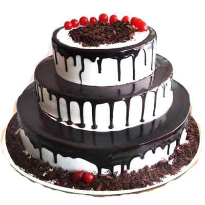 Appetizing 3 Tier Black forest Cake