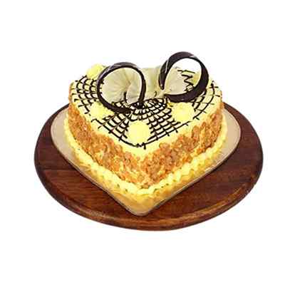 Nectarous Heart Shape Butterscotch Cake