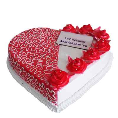 Heart Shape Designer Cake for Anniversary