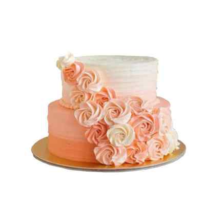 2 Tier Rose Corner Cake