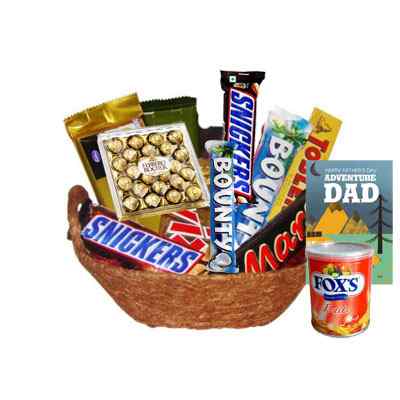 Basket of Imported Chocolates With Fathers Day Card