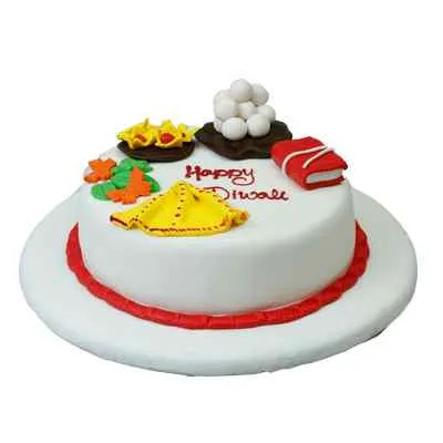 Appetizing Diwali Vanilla Cake Appetizing Diwali Vanilla Cake